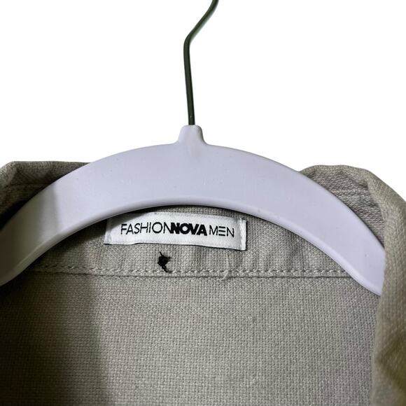 100% Cotton Gray Long Sleeve Button Front Shirt M‎ (2712) - Picture 2 of 3